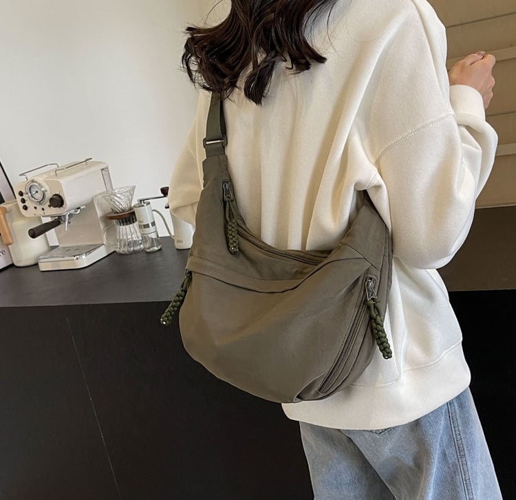 🔥Designer Direct Sales👜Women's Fashion Plain Color Nylon Crossbody Hobo Bag