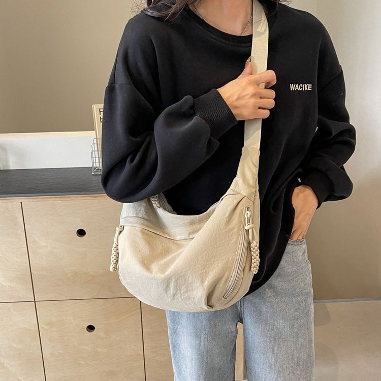 🔥Designer Direct Sales👜Women's Fashion Plain Color Nylon Crossbody Hobo Bag