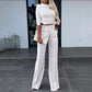 ⏳Time-Limited Special⏰Women's Elegant Crop Top & Wide-Leg Pants Set👖