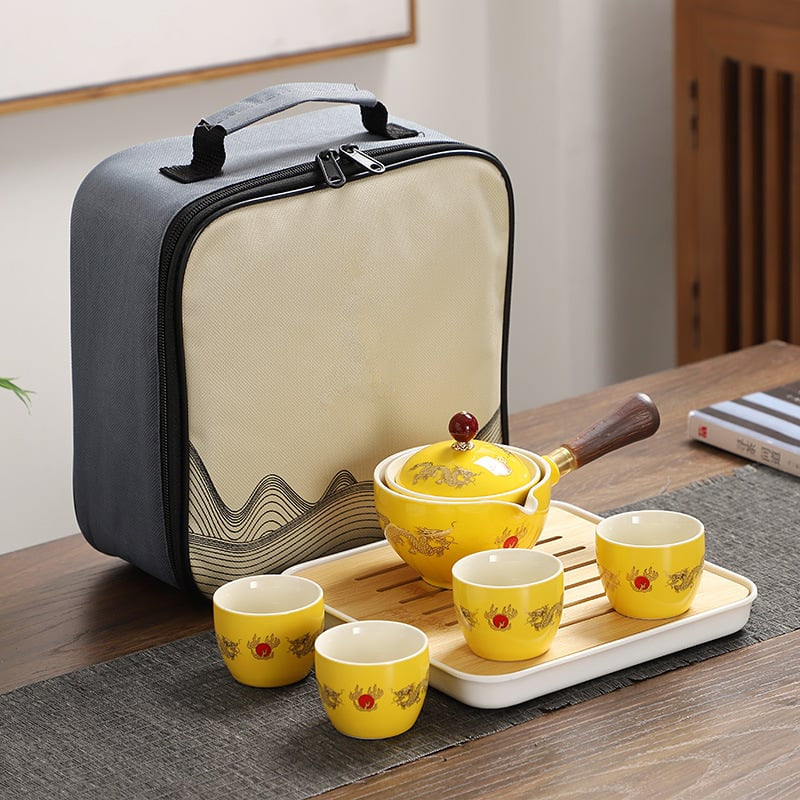 🔥49% OFF🔥New Rotating Teapot🔥With 4 Cups And Suitcase - New 360° Rotating Teapot