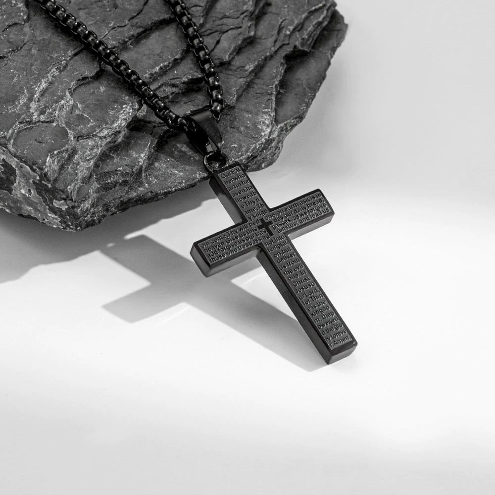 🎉Buy 1 Get 1 Free✝️Lord's Prayer Scibble Cross Necklace