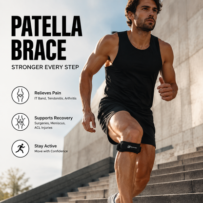 🥳2026 HOT SALE🥳💞50K+ SOLD!🦵💪 50% OFF! Sports Patella Brace – Adjustable strap, breathable neoprene. Relieves knee pain, stabilises patella. Run & gym without pain! 🏃‍♂️✨