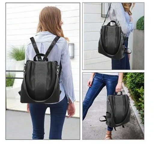 Limited Edition Leather Anti-Theft Backpack for Women – Stylish & Secure