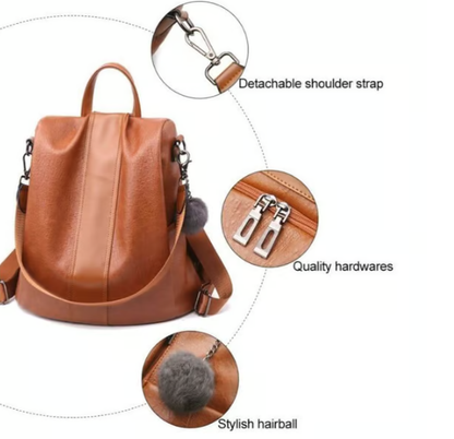 Limited Edition Leather Anti-Theft Backpack for Women – Stylish & Secure