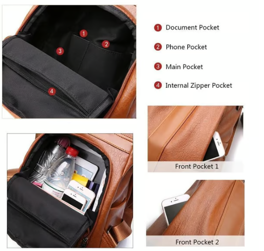 Limited Edition Leather Anti-Theft Backpack for Women – Stylish & Secure