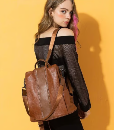 Limited Edition Leather Anti-Theft Backpack for Women – Stylish & Secure