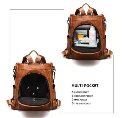 Limited Edition Leather Anti-Theft Backpack for Women – Stylish & Secure