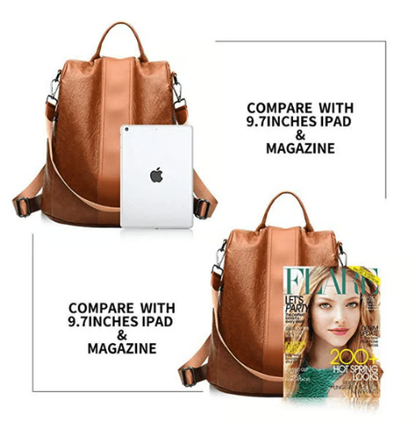 Limited Edition Leather Anti-Theft Backpack for Women – Stylish & Secure