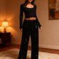 🎄🎁Christmas Sale 50% OFF🥰Women's Sequin Sparkle Wide Leg Pants with Elastic Waistband