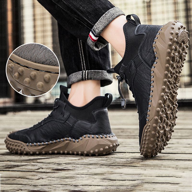 【49% OFF】 Men's hand-stitched leather casual sneakers🔥Buy 2 pairs，Free Shipping 🔥