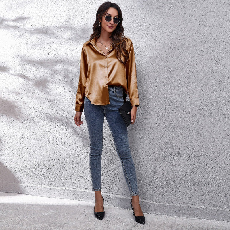 Women's Elegant Satin Shirt