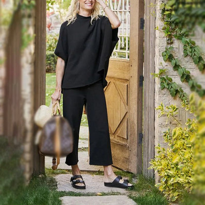 Set wijde broek met 3/4 mouwen voor vrouwen