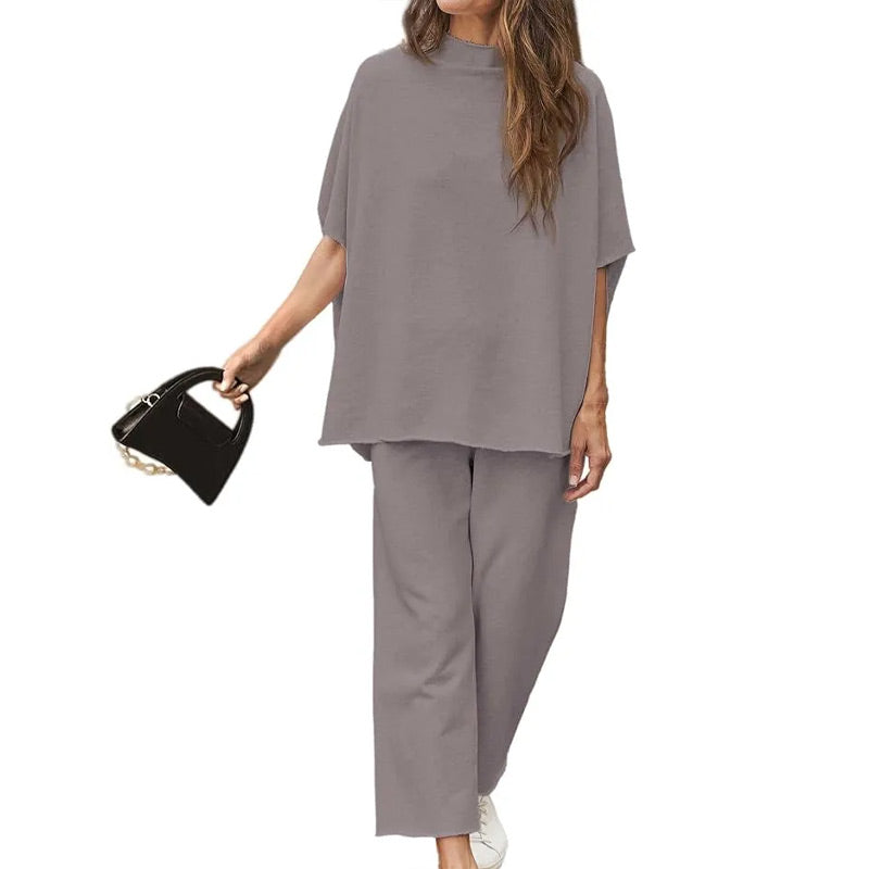 Set wijde broek met 3/4 mouwen voor vrouwen