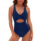 🔥Hot Sale - 49% off🔥 Women's Push-Up Tummy Control Swimsuit – V-Neck Cutout for a Flattering Look! 💖