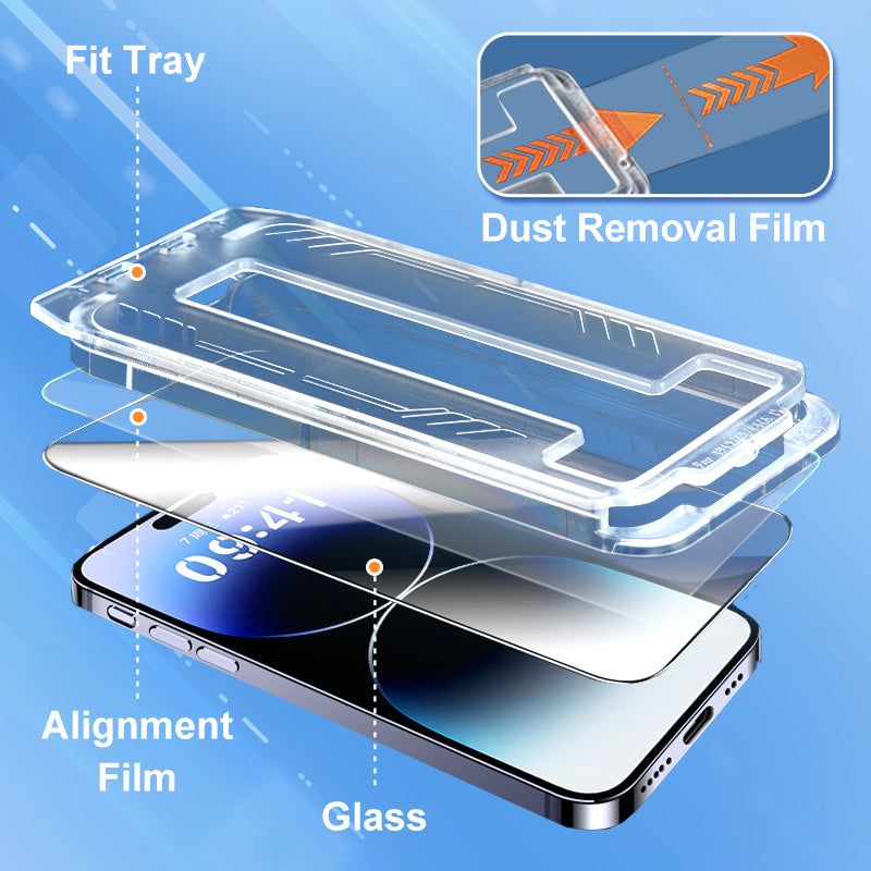 (iPhone 16 is coming!)🔥 iPhone Tempered Anti-Peeking Screen Protector - No Bubbles No Dust