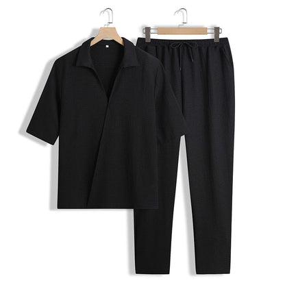 🔥New Arrival 50%OFF💥Men's 2 Piece Set - Short Sleeve V-Neck Top and Pants