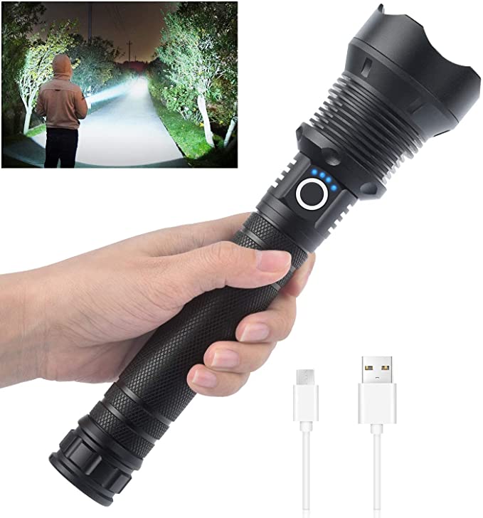 🔦20000 Lumen Flashlight-Extreme Beam & Power Bank Function⚡