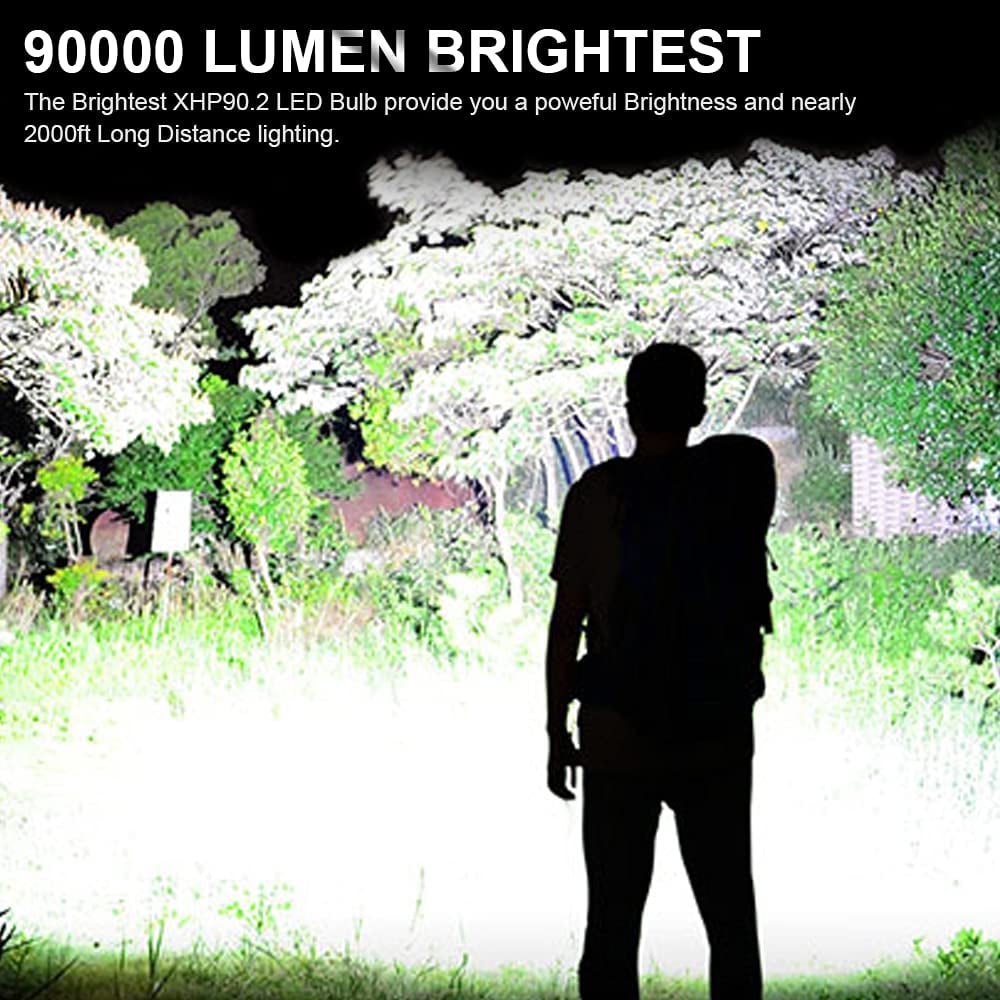 🔦20000 Lumen Flashlight-Extreme Beam & Power Bank Function⚡
