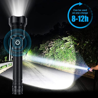 🔦20000 Lumen Flashlight-Extreme Beam & Power Bank Function⚡