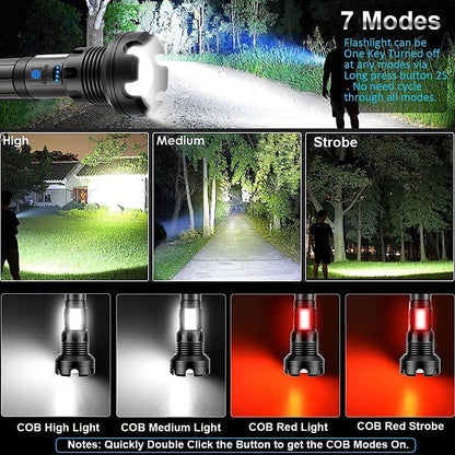 🔦20000 Lumen Flashlight-Extreme Beam & Power Bank Function⚡