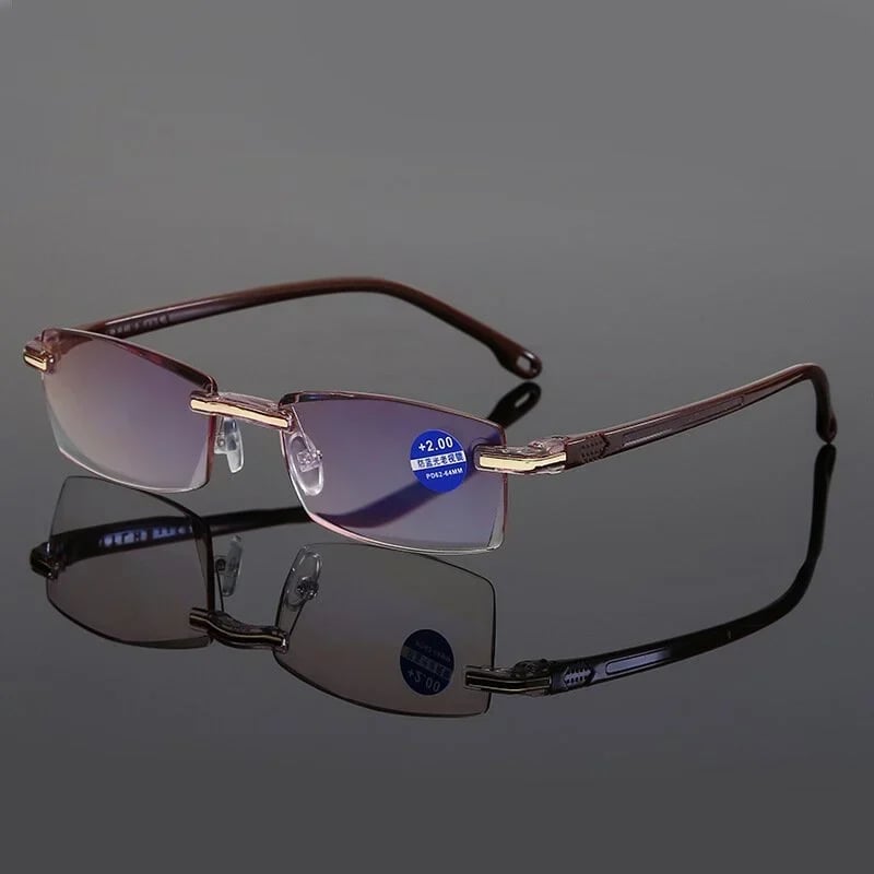👓Frameless, ultralight reading glasses with a diamond-cut finish