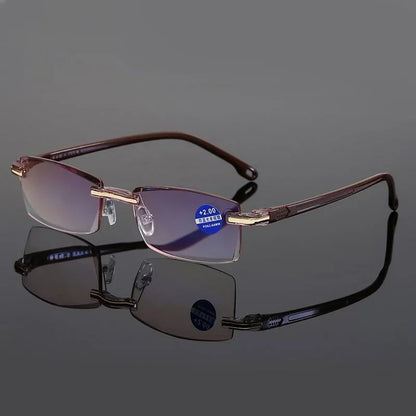 👓Frameless, ultralight reading glasses with a diamond-cut finish