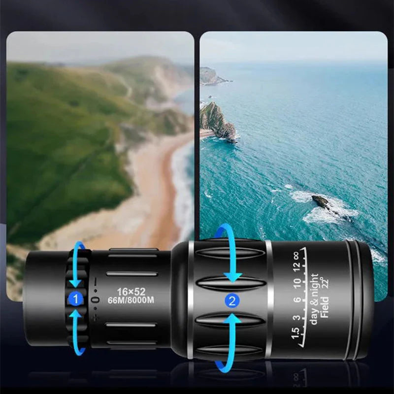 ✨See the Unseen✨16X52 Monocular bifocal optical zoom telescope🔭