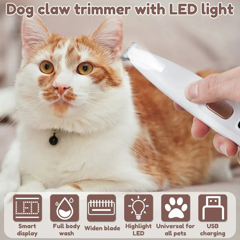 🔥New upgrade in 2025🔥Waterproof Rechargeable Pet Shaver with LED Light