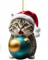 🎄10 piece 😻  Cat Christmas tree ornaments. Hanging cat ornaments