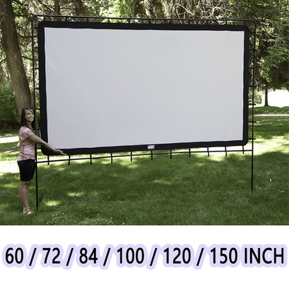 🎬 60% OFF HOT SALE! ✨ Giant Portable Outdoor Cinema Screen - 4K HD Projection with Adjustable Stand for Outdoor Parties 🌟🌙