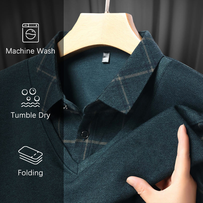 🔥Big Sale 50% OFF🔥Men's Faux Two-Piece Long Sleeve Top