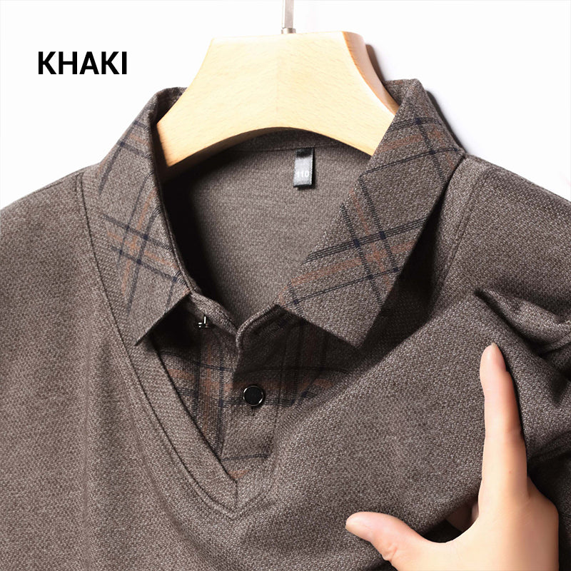 🔥Big Sale 50% OFF🔥Men's Faux Two-Piece Long Sleeve Top