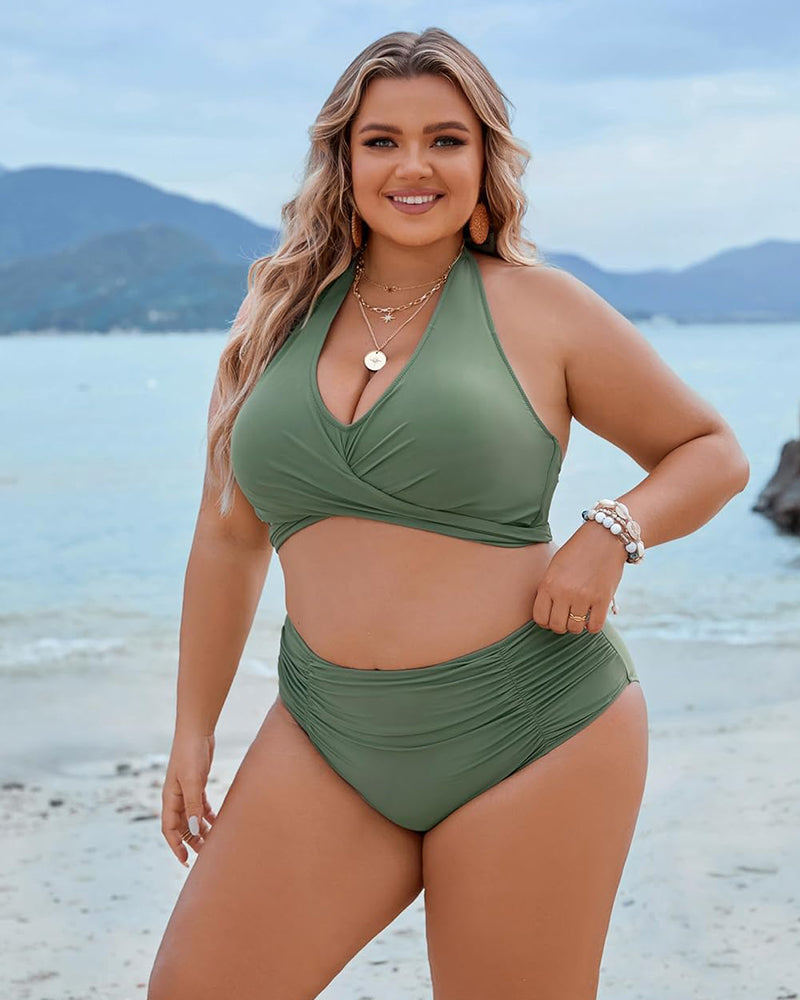 🏝️HOT SALE 49% OFF👙 Tummy Control Bathing Suits Modest High Waisted Bikini Sets