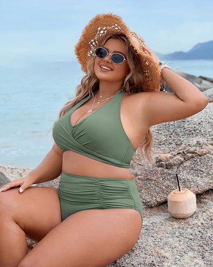 🏝️HOT SALE 49% OFF👙 Tummy Control Bathing Suits Modest High Waisted Bikini Sets