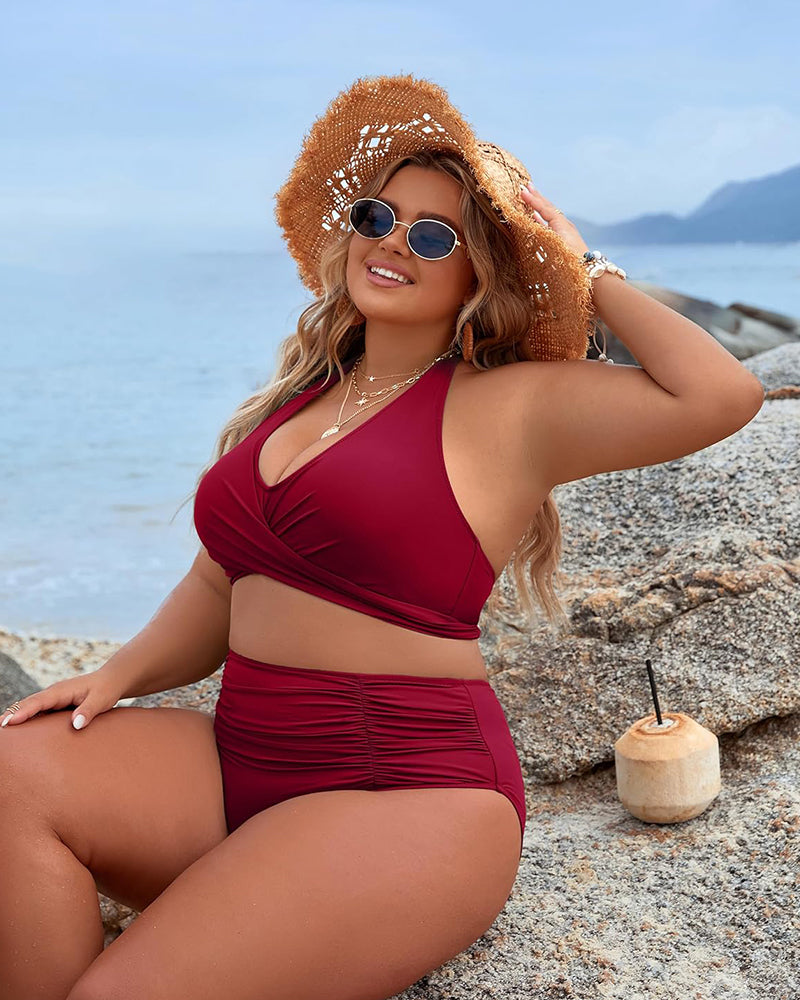 🏝️HOT SALE 49% OFF👙 Tummy Control Bathing Suits Modest High Waisted Bikini Sets