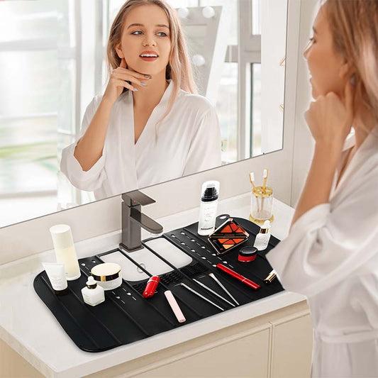 🎁Limited Time Big Sale 49% OFF💥Foldable Bathroom Sink Cover with Makeup Brush Cleaner