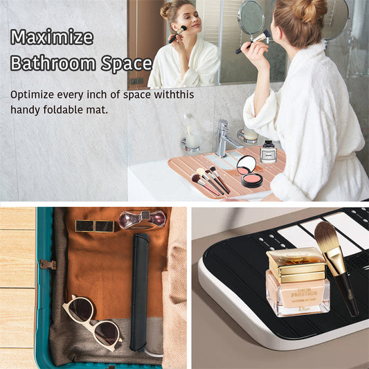 🎁Limited Time Big Sale 49% OFF💥Foldable Bathroom Sink Cover with Makeup Brush Cleaner