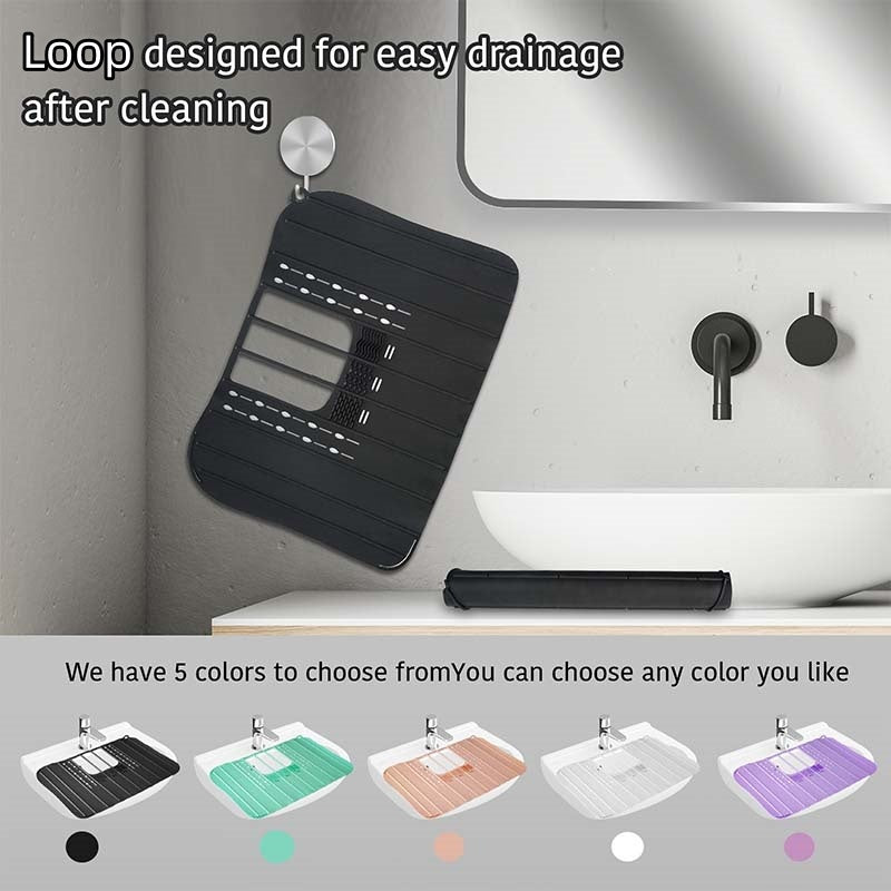 🎁Limited Time Big Sale 49% OFF💥Foldable Bathroom Sink Cover with Makeup Brush Cleaner