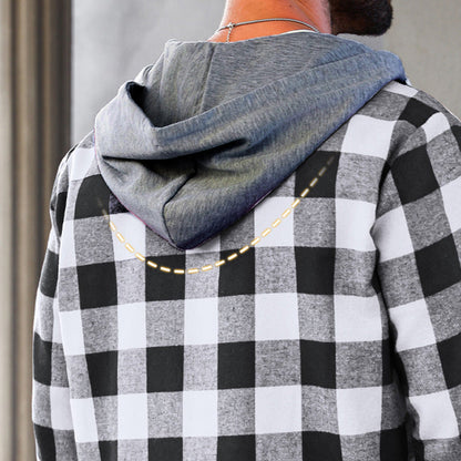 🔥2025 Hot Sale - 50% OFF🔥 Men's Versatile Hooded Plaid Flannel Shirt