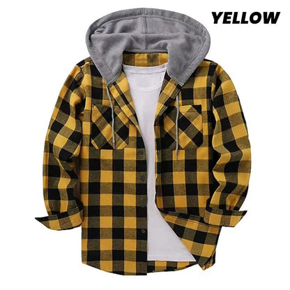 🔥2025 Hot Sale - 50% OFF🔥 Men's Versatile Hooded Plaid Flannel Shirt