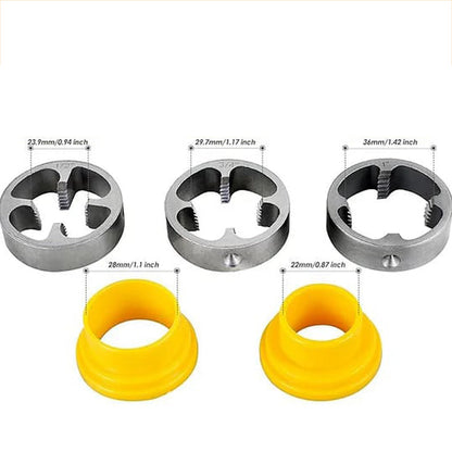🔥Hot Sale🛠️Electric Drill Compatible PVC Pipe Threader Kit with Various Die Sizes