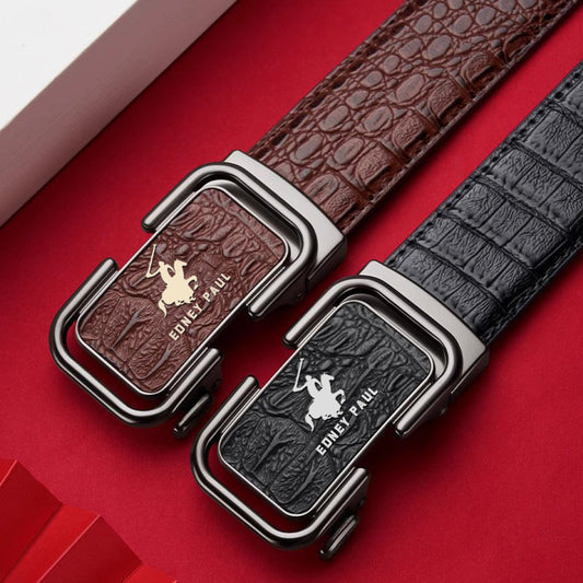 🔥New Hot Selling🔥Men's Crocodile Pattern Belt with Automatic Buckle