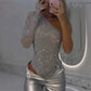🔥Hot Sale 49% Off👚✨ Women's One Shoulder Sequin Bodysuit – Sparkle & Shine All Night! 💫