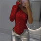 🔥Hot Sale 49% Off👚✨ Women's One Shoulder Sequin Bodysuit – Sparkle & Shine All Night! 💫