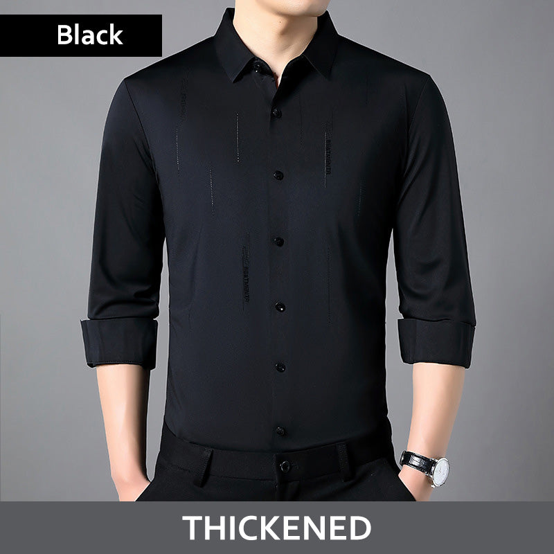 🔥2025 Hot Sale👔Men's Stylish Thickened Seamless Lapel Shirt
