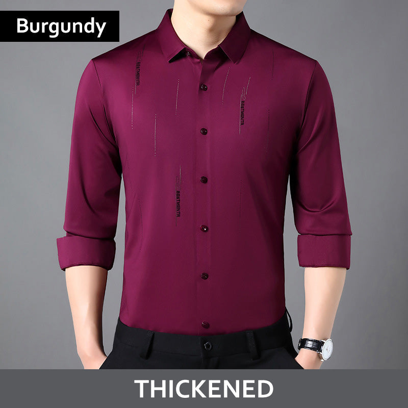 🔥2025 Hot Sale👔Men's Stylish Thickened Seamless Lapel Shirt