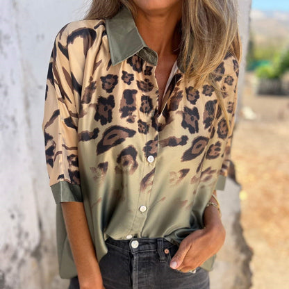 🔥2025 New Arrival - 50% OFF🎉Women's Leopard Print Button Down Shirt