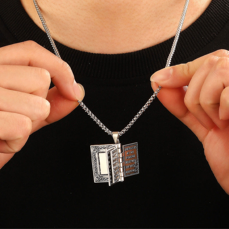 Vintage Bible Pendant Necklace