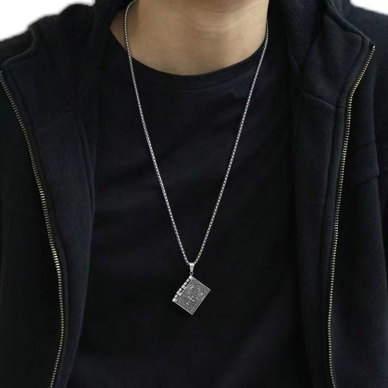 Vintage Bible Pendant Necklace