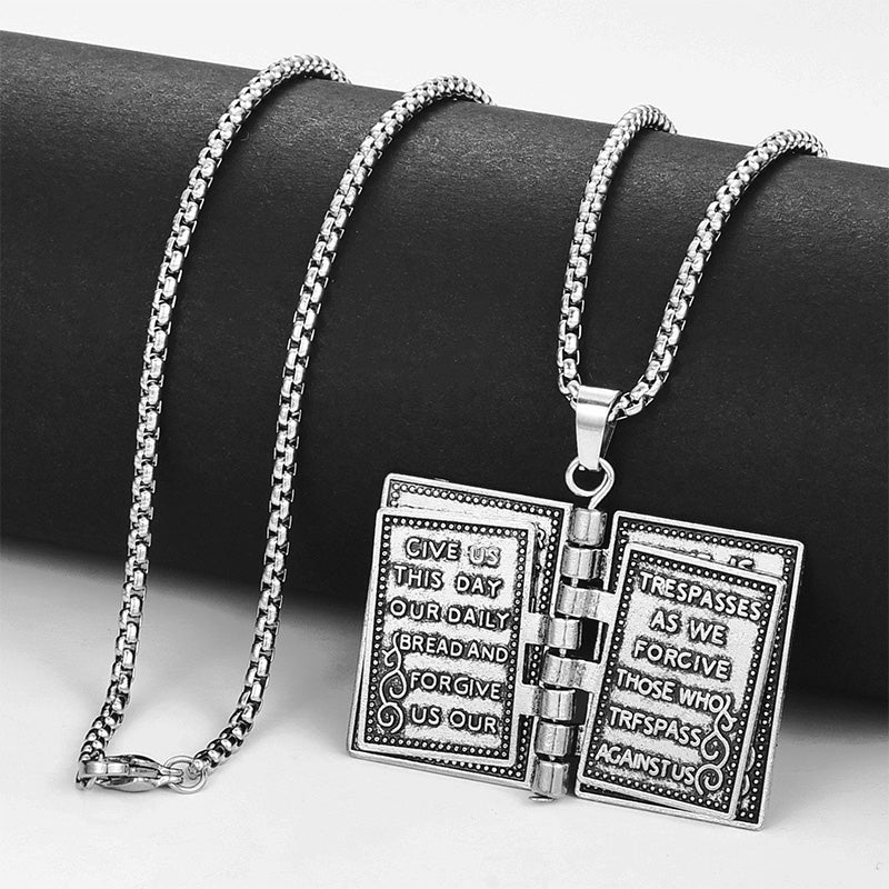 Vintage Bible Pendant Necklace